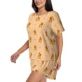 thumbnail image 3 of Womens Pajama Sets With Pocket, Cute Heart Capybaras Lounge Sets Short Sleeve Sleepwear PJ Sets for Women, 3 of 6