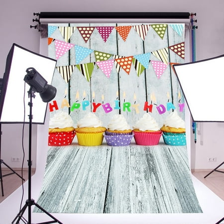 3x5FT Kids Birthday Party Cake Banner Baby Photography Backdrop Background 90cm x 150cmFor Studio