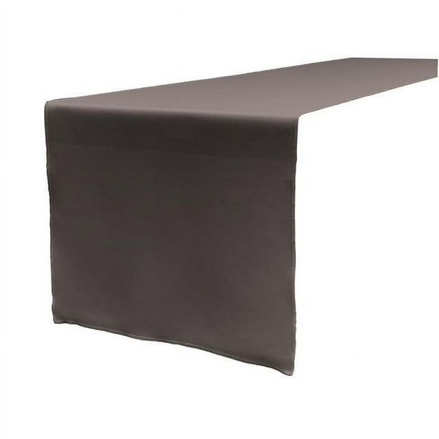 LA Linen TCpop14x108-CharcoalP34 Polyester Poplin Table Runner, Charcoal - 14 x 108 in.