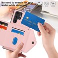 thumbnail image 2 of Allytech Galaxy S22 Ultra Wallet Case with Hand Wrist, Back Cover with Cards Slots Holder Luxury PU Leather Shockproof Anti-Scratch Bumper Phone Case for Samsung Galaxy S22 Ultra, Pink, 2 of 8