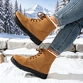 thumbnail image 5 of Women's Suede Lace Up Winter Snow Boots Warm Fur Lined Ankle Boots Comfortable Flat Shoes Non Slip Thick Sole Boots Outdoor, 5 of 5