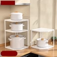 thumbnail image 3 of Kitchen Small Corner Shelf Rack, Household Pot Fan Shaped Space Saving Carbon Steel Cookware Stand Storage Organizer Pot Holder for Kitchen Dish Drying Rack, 3 of 7