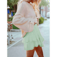 thumbnail image 4 of Boho Ruffle Tiered Skorts High Waist Mini Skirts Light Green XXL, 4 of 6