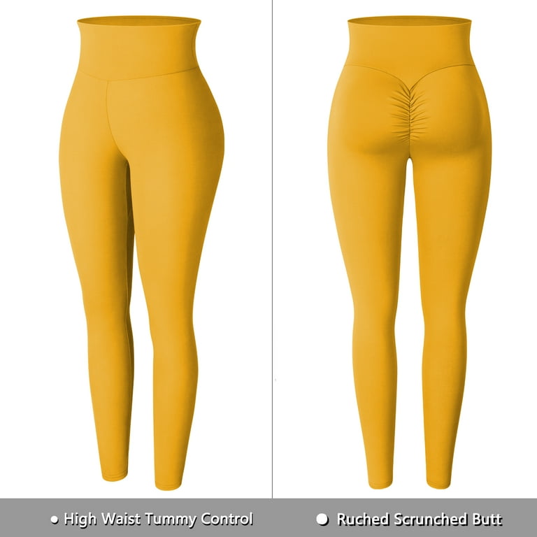  Beamach Women Legging Colorblock Butt Lifting High Waist Sports Leggings  Anti Cellulite Tummy Control Soft Textured Tights (Yellow,XL) : Clothing,  Shoes & Jewelry