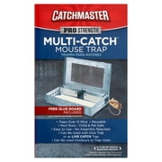 Catchmaster Reusable Multi-Catch Mouse Trap - Easy & Ready to Use Indoors/Outdoors - Child/Pet Safe - Free Glue Board Included