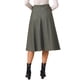 thumbnail image 3 of Falda midi fluida de mujer INSPIRE CHIC, a rayas vintage, cintura alta, otoño invierno, faldas A-Line M café, 3 of 6