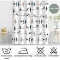 thumbnail image 4 of Bird Shower Curtain, Cute Shower Curtain Colorful Funny Animal Shower Curtain Hooks, Multicolor Floral Rowley Birds with Flowers Shower Curtains for Bathroom Funny Bathroom Decor, 72Wx84H Inch, 4 of 6