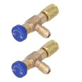 thumbnail image 3 of Válvula de refrigerante aire acondicionado llenado de fluoruro válvula de carga accesorio adaptador para R22/R404/R407 Universal azul 1/4SAE x 1/4SAE, 3 of 8