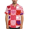 thumbnail image 3 of Miluxas Valentines Day Hawaiian Shirts for Men Love Heart Print Short Sleeve Button Down Bowling Shirts Valentine Dating Top Red-1, 3 of 10