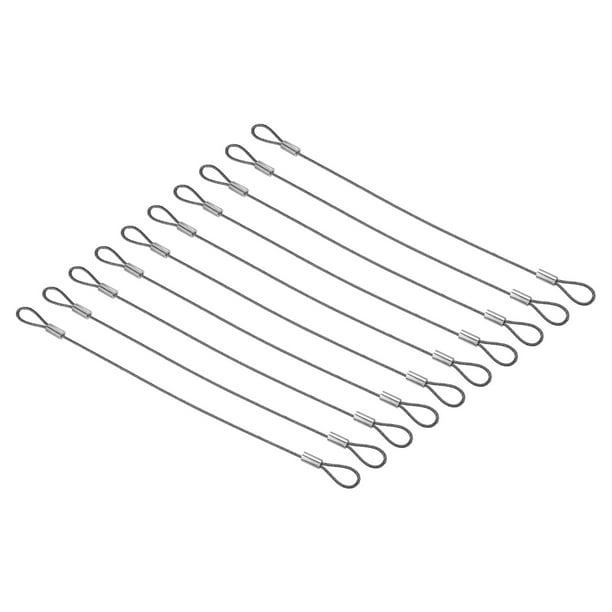 Cable de Seguridad para Luces de Escenario Uxcell de 8" Acero Inoxidable 304 Diámetro de 1.5mm, Paquete de 10