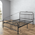 thumbnail image 2 of Golden Gate Beds Victorian Vintage Style Metal Bed Frame with Wrought Iron Headboard and Footboard, Classic Platform Bedframe Storage, No Box Spring Needed, Mattress Foundation, Black,California King, 2 of 8
