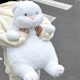 thumbnail image 5 of Chubby Lazy Rabbit Plush Toy, Soft Huggable Bunny Stuffed Animal, Cute Cuddle Pillow Buddy, Perfect Easter Gift for Kids Adults Rabbit Lovers, 5 of 7