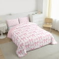 thumbnail image 3 of Manfei Cute Bow Full Size Comforter Sets,Lovely Bow Knot Bedding Comforter Set,Girl Pink Bowtie Bedding Sets For Princess,Breathable Home Decor Reversible,3pcs, 3 of 8