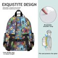 thumbnail image 5 of Football and Trophy Blue Pattern Cute School Backpack Bag for School with Padded Back and Adjustable Shoulder Straps 15.25"x11.5"x5.25", 5 of 5
