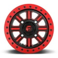 thumbnail image 3 of Fuel UTV Aluminum Rim D911 HARDLINE BL - OFF ROAD ONLY 15X10in Gloss Black Red Tinted Clear Finish, D9111500A564, 3 of 3