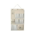 thumbnail image 2 of Wall Closet Hanging Bag Wall Hanging Storage Bag Organizer Multifunction Shelves Large Over The Door Storage Pouch for Living Room, Office Beige, 2 of 8