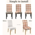 thumbnail image 5 of 4Pcs Fall Plaid Chair Covers Set - Stretch Elastic Edge, Removable Orange Chair Protectors, Suitable for Dining Room/Kitchen Chairs, 5 of 6