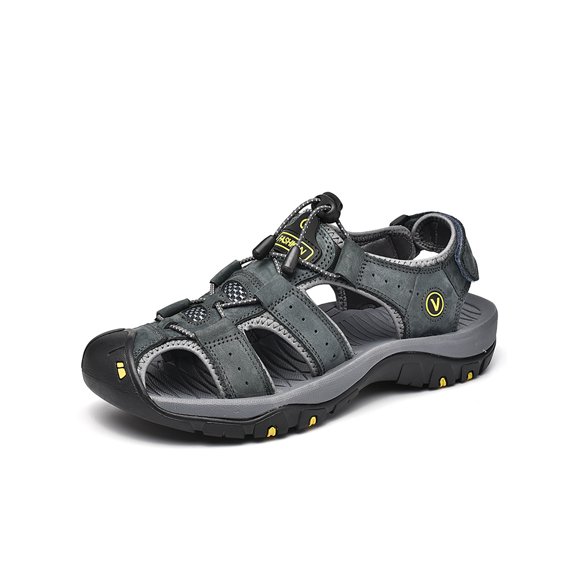 Woobling Sandale de Pêcheur Antidérapante pour Homme, Sandales à Cordon, Chaussures de Conduite Légères, Chaussures de Mode pour Homme à Bout Fermé, Gris 10