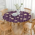 thumbnail image 3 of Daisy Pattern Round Tablecloth with Elastic Edge, Waterproof-Like Polyester, Fits 44-52 Inch Round Table, 3 of 7