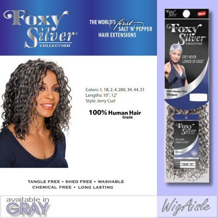 Foxy Weave Jerry Curl10 Foxy Silver Human Hair Blend Weave