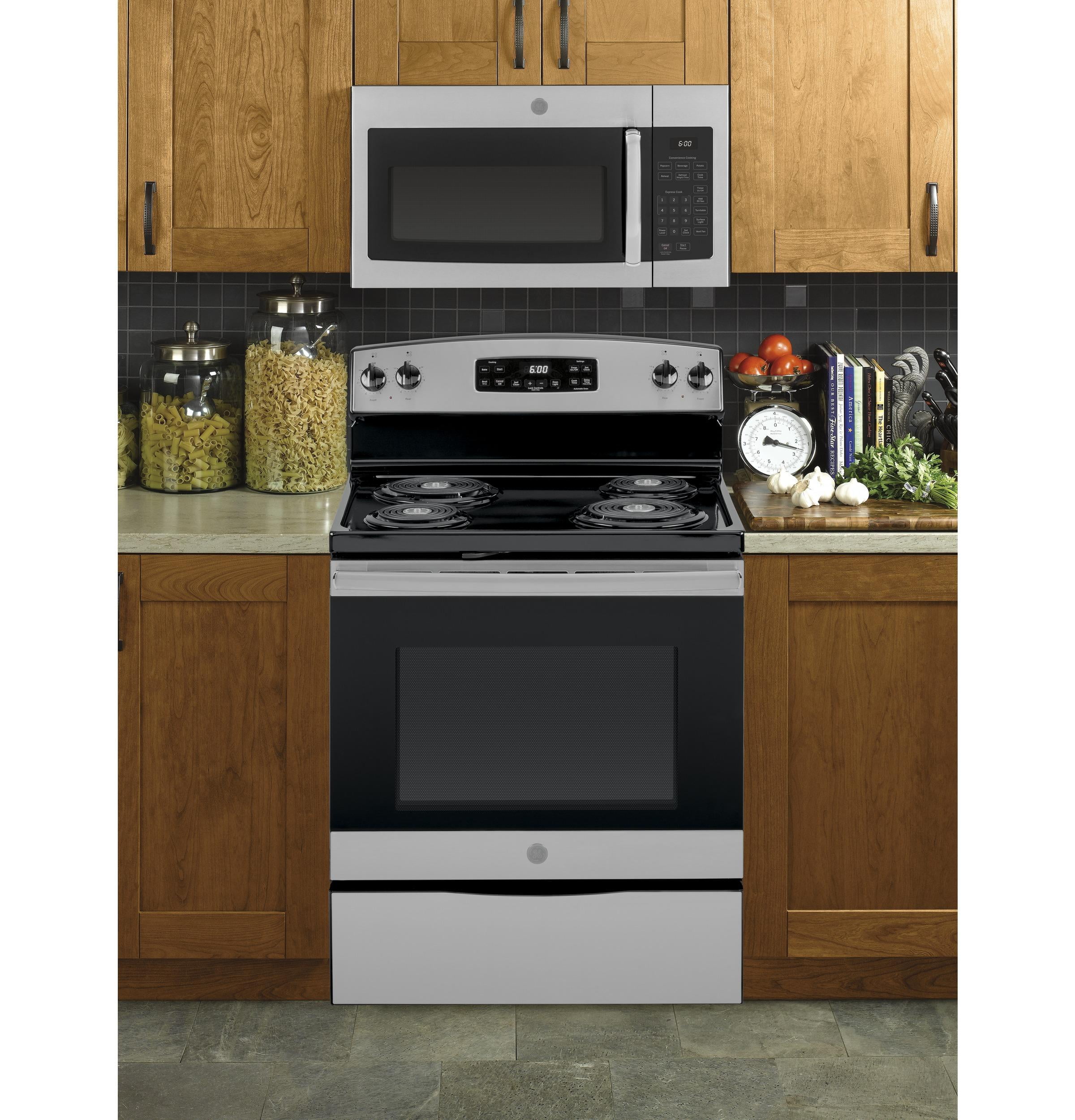 GE JVM3160RFSS 30 Over-the-Range Microwave Oven with 1.6 cu. ft. Capacity 2-Speed 300 CFM Venting in Stainless Steel