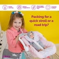 thumbnail image 4 of Adora Creative Pastel Pink Doll Car Seat Carrier -Removable Cover, Machine Washable,Fits Most Dolls,Plush Animals Up to 20 for Ages 2 and Up - Pastel Pink Hearts (White Handle), 4 of 5