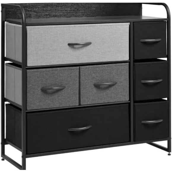 Cajonera Bluelander de 7 Cajones, 3 Niveles y 1 Repisa, Estructura Acero, Negro