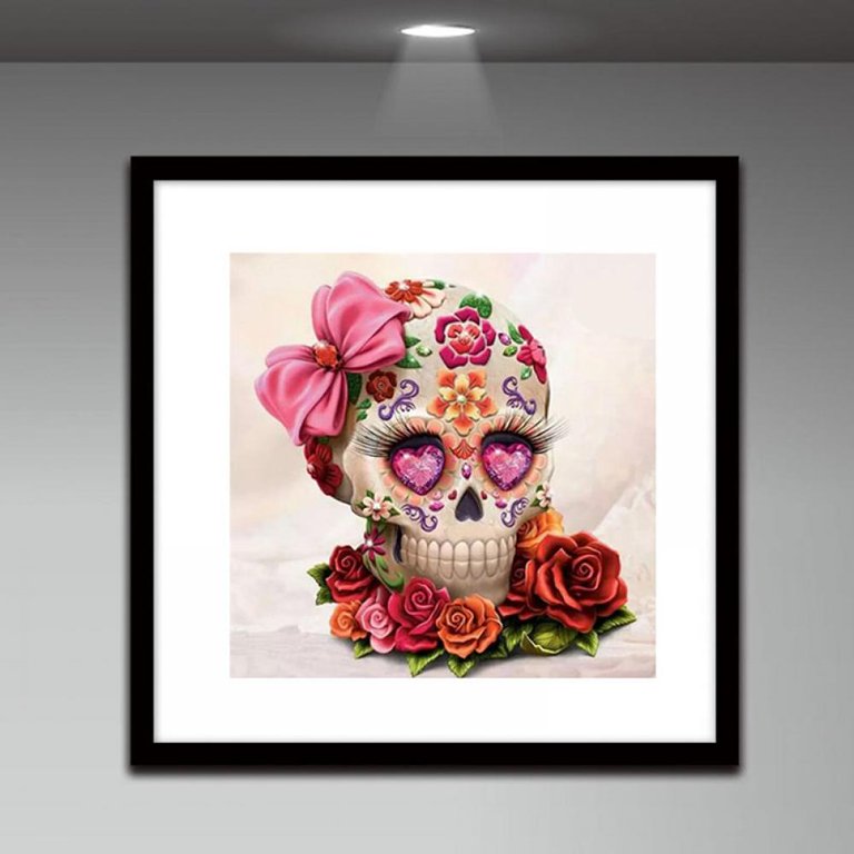  Adult Diamond Art Painting Kit - Colorful Flower Skull