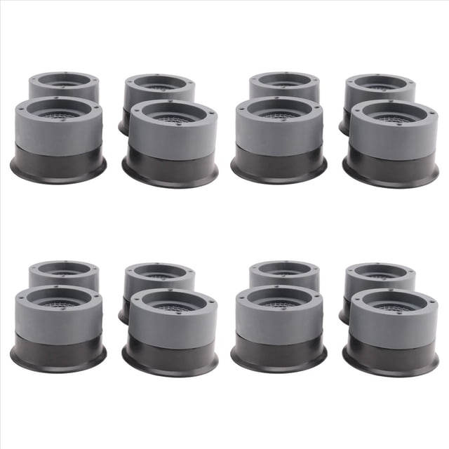 16 Pcs Tampons Anti-Vibration Réduction de Bruit en Caoutchouc Support de Pied Anti-Marche pour Laveuse et Sécheuse (Gris)