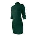 thumbnail image 6 of BadyminCSL Fashion Women Solid Long Sleeve Sweater Dress Tight Turtleneck Pullover Dress, 6 of 7