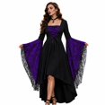 thumbnail image 6 of Witch Costume Women Halloween Costumes 2026 Bat Sleeve Dress Vampire Renaissance Medieval Adult Gothic Dresses Deep Red 3XL, 6 of 6