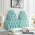 thumbnail image 1 of Modway Augustine Tufted Performance Velvet Twin Headboard in Mint, 1 of 9