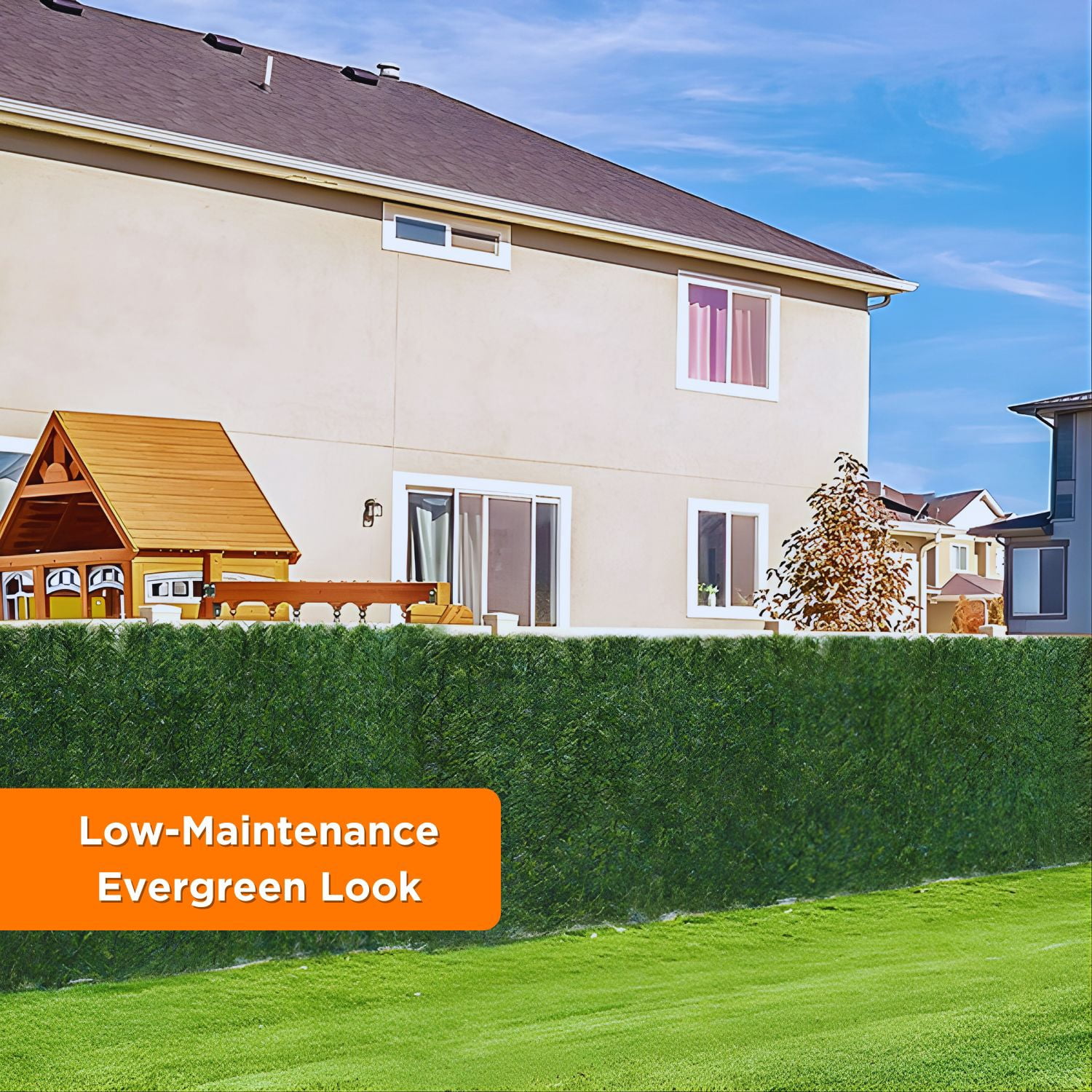 Chain Link Fence PVC Conifer Hedge Privacy Slats, 6 ft, 82 Pack