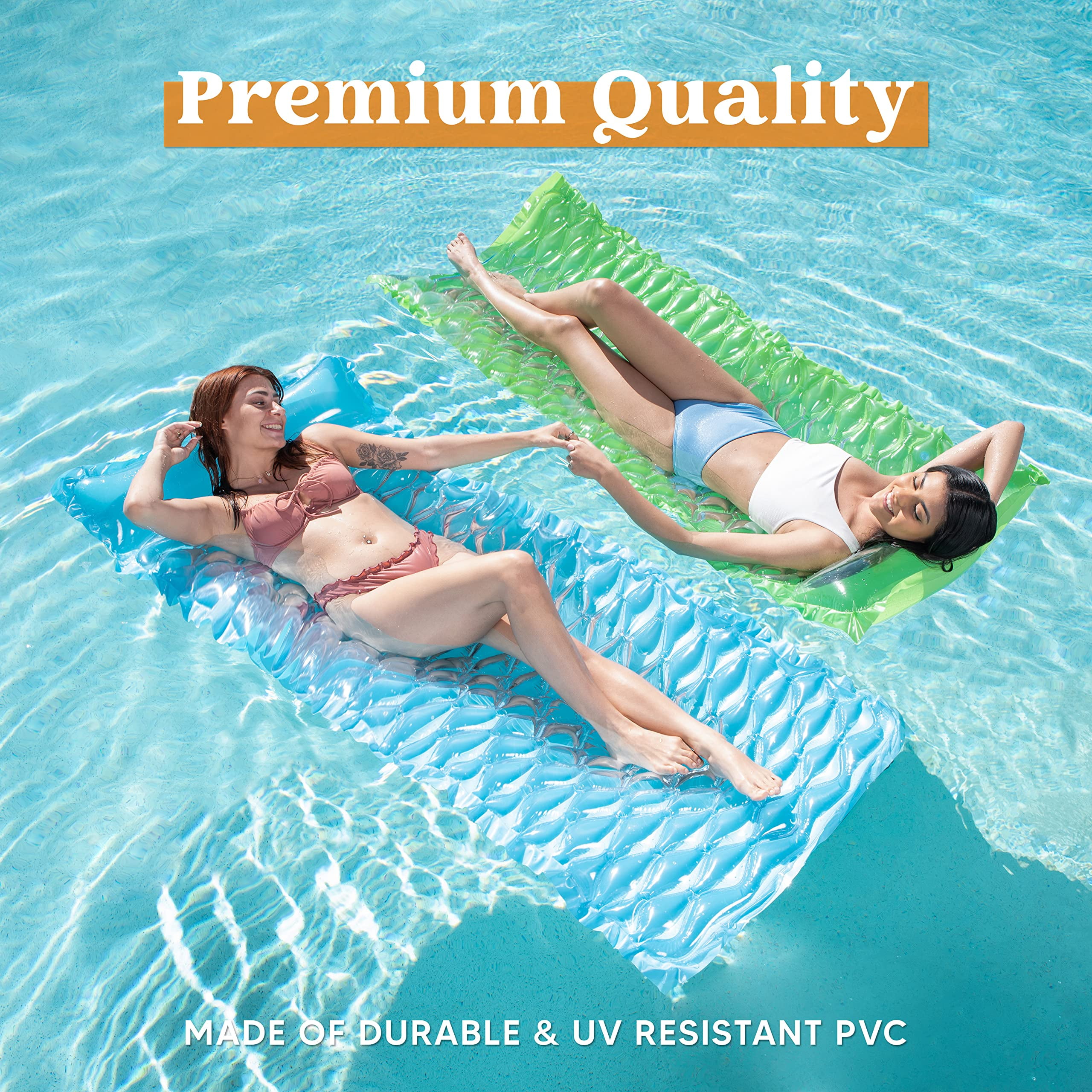Joyfy 2 Packs Inflatable Pool Mat Float for Adult, Swimming Pool Lounge Float Pool Mat Float Raft Lounge