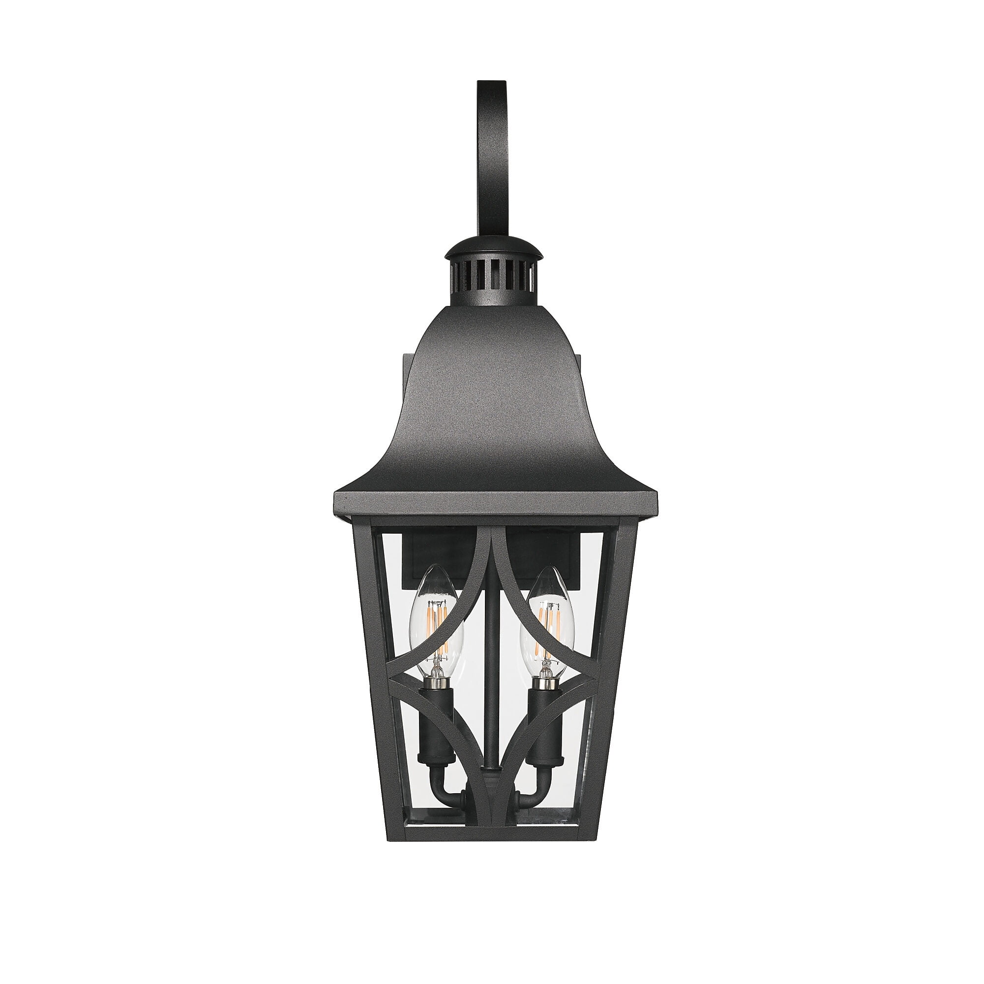 Outdoor Wall Light Fixtures, Waterproof Exterior Wall Sconce Porch Lights, Matte Black Outdoor Wall Lantern with Clear Glass, Outside Wall Mount Lighting for House, Garage, Front Door (2 pack)