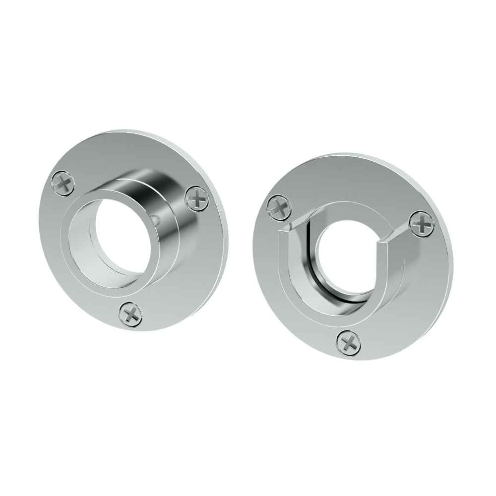 Shower Wall Flange Exposed Screw Mounting Pair, Chrome