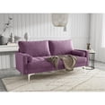 thumbnail image 2 of Pemberly Row Contemporary 70" Upholstered Velvet Sofa in Purple, 2 of 5