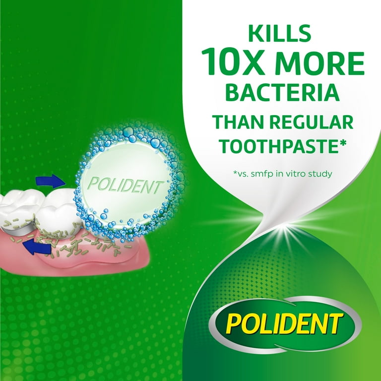 180 pack) Polident Smokers Antibacterial Dental Appliance Cleanser