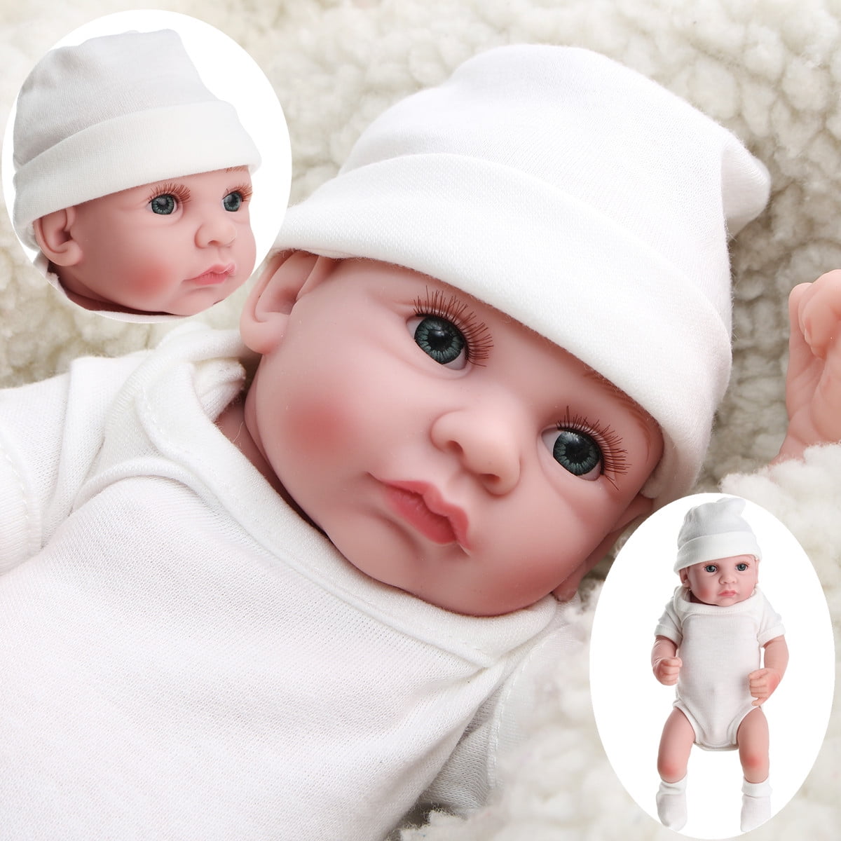 10" Full Body Vinyl Silicone Baby Dolls Handmade Lifelike Newborn Boy Doll Gift 