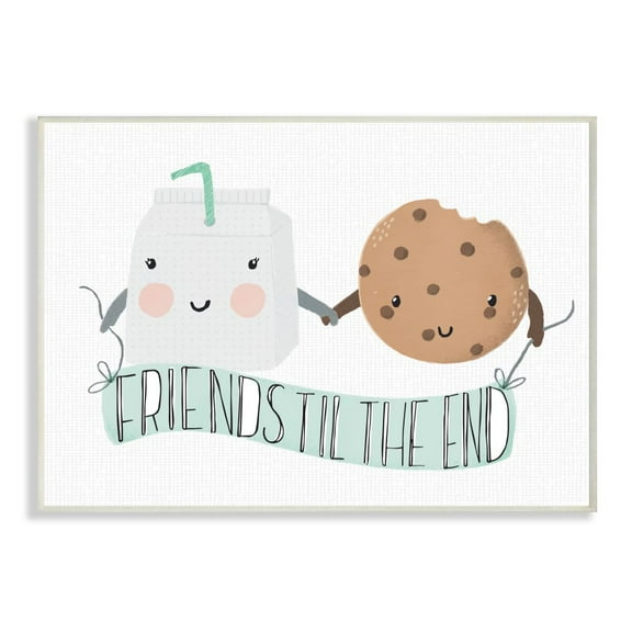 Stupell Industries Friends Til The End Cookies And Milk Design Wall Plaque by Cindy Willingham, 13" x 19", Wall Plaque