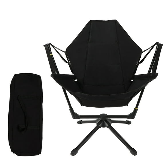 360° Swivel Chair with Adjustable Backrest, Hammock Camping Chair for Office Work, Picnic, Hiking, Portable Bag