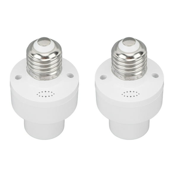 Smart Light Bulb Socket, E27 Screw Port ABS 2PCS Light Bulb Socket for Hallway
