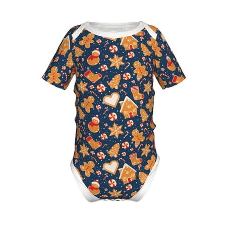 

Yiaed Gingerbread Delights Print Infant Climbing Short Sleeve Onesie One-Piece Baby Bodysuit Clothes 0-12 Months -9M