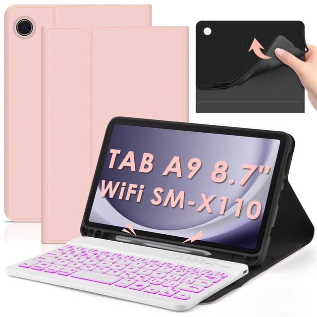 Funda de teclado DETUOSI para Samsung Galaxy Tab A9 8.7 SM-X110