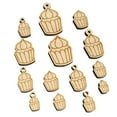 thumbnail image 1 of Hand Drawn Cupcake Doodle Wood Mini Charms Shapes DIY Craft Jewelry - No Hole - 14mm (26pcs), 1 of 7