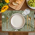 thumbnail image 4 of Sage Green Coastal Placemats Set of 4, Starfish Coral Summer Beach Ocean Placemats for Dining Table, Place Mats for Kitchen Tabletop, Waterproof Wipeable Dining Table Mats Set, 4 of 9