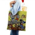 thumbnail image 4 of Pixie and Dixie and Mr. Jinks-theme canvas Tote Bag for Women Aesthetic Shopping Grocery Reusable Bags with Inner Zipper Women Gift 13.8 x 15.8 inches（35x40cm）, 4 of 6