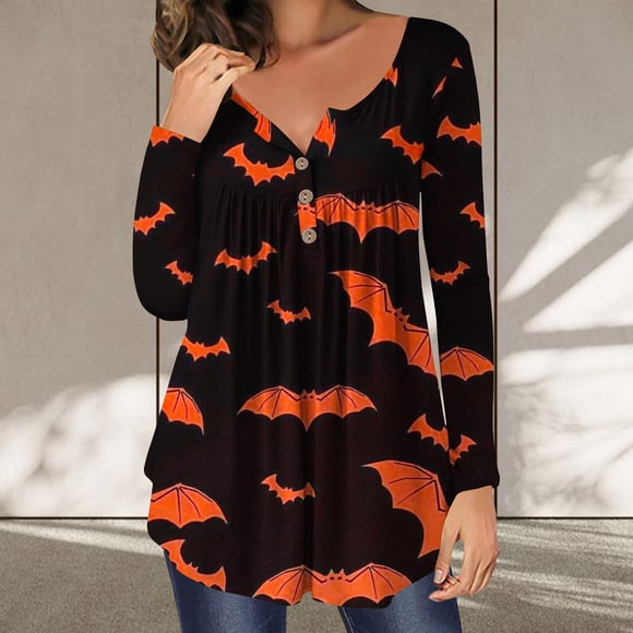 Sexy Halloween Costumes for Women Fashion Casual Long Sleeve V-Neck Blouses & Shirts Tank Tops for Women 2023 on Clearance