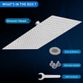 thumbnail image 4 of Oversize Rain Shower Head - High Flow Square Rainfall Showerhead Waterfall Full Body Coverage Universal Ceiling Or Wall Mount (16 Inch  Brushed Nickel), 4 of 7