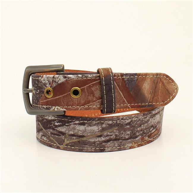 Nocona Western Boys Belt Kids Leather Overlay Oval Concho Brown N4437002